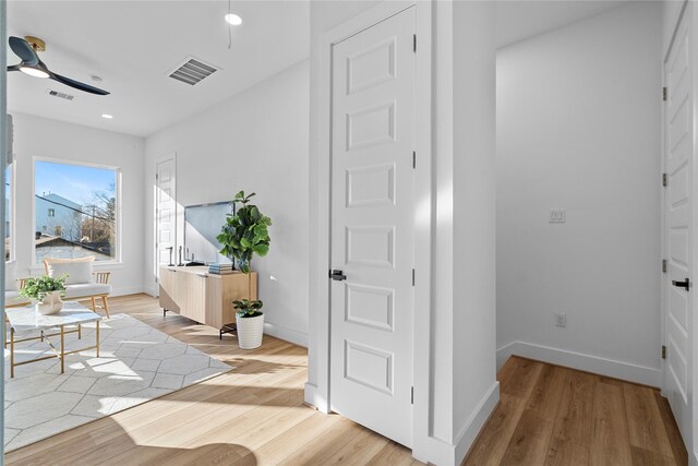 6907 Conley St, Houston, TX 77021 - hall with light wood-type flooring and recessed lighting