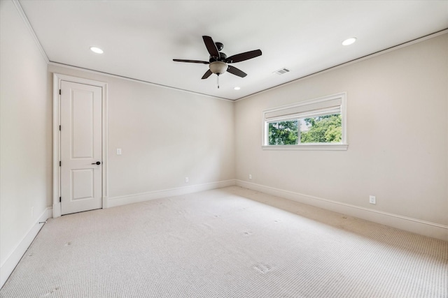 1901 Woodcrest Dr, Houston, TX 77018 - carpeted empty room with recessed lighting and a ceiling fan