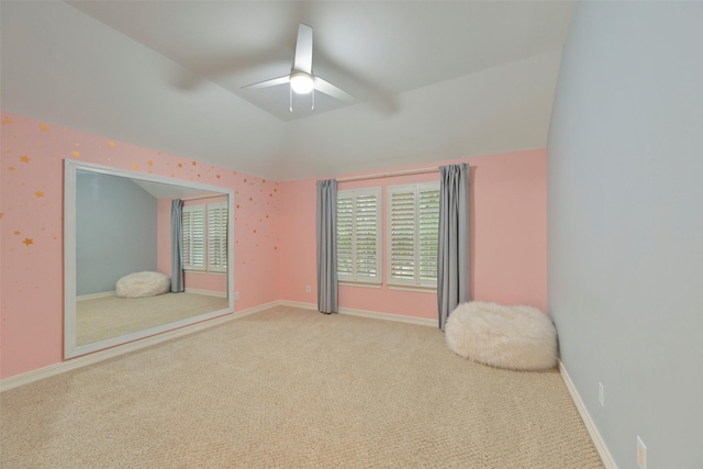 15431 Greens Cove Way, Houston, TX 77059 - spare room with carpet, a ceiling fan, and lofted ceiling