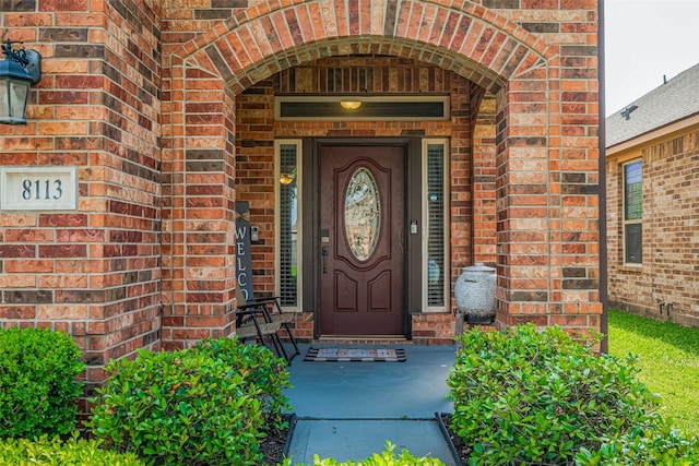 8113 E Pine Creek Bnd, Cypress, TX 77433 - doorway to property with brick siding