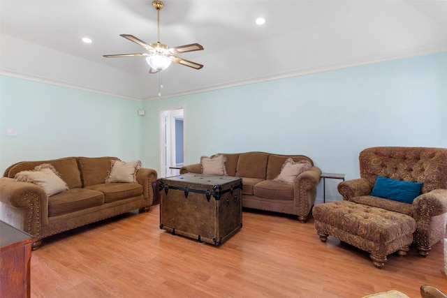 1418 Louisiana Ave, Pasadena, TX 77536 - living room with light wood-style floors, a ceiling fan, and recessed lighting