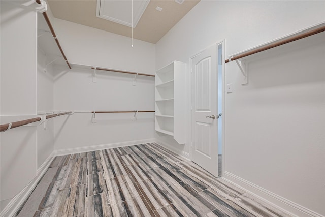 8135 W Pine Creek Bnd, Cypress, TX 77433 - spacious closet featuring attic access and wood finished floors