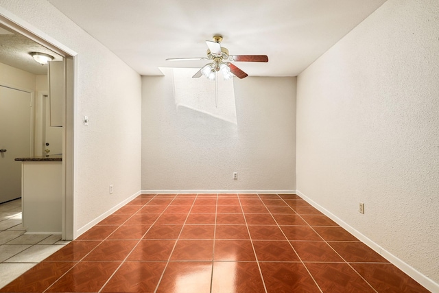4103 Bugle Rd, Houston, TX 77072 - tiled empty room featuring a ceiling fan and a textured wall