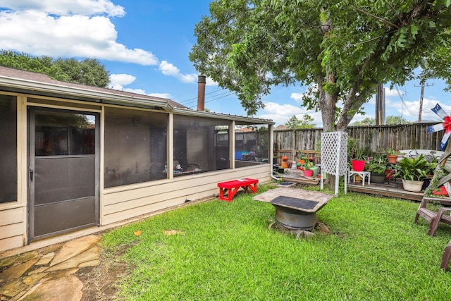 4103 Bugle Rd, Houston, TX 77072 - view of yard with a sunroom