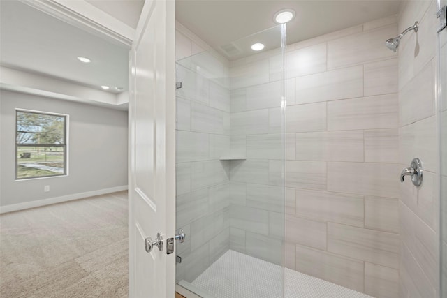 2845 14th St, Hempstead, TX 77445 - full bathroom featuring a tile shower and recessed lighting