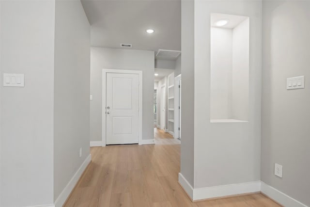 2845 14th St, Hempstead, TX 77445 - corridor featuring light wood-type flooring and recessed lighting