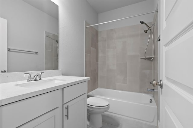 13746 Brahman Valley Ct, Cypress, TX 77429 - bathroom with vanity, washtub / shower combination, and tile patterned floors