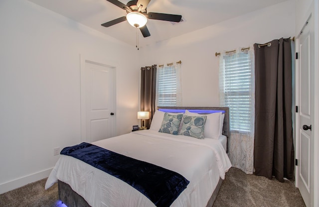 1616 Benson St, Houston, TX 77020 - bedroom with carpet, multiple windows, and a ceiling fan