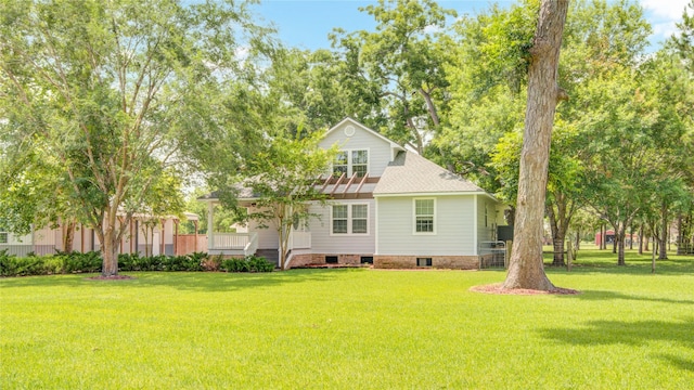 238 Horse Shoe Trl, Angleton, TX 77515 - rear view of house featuring a lawn and crawl space