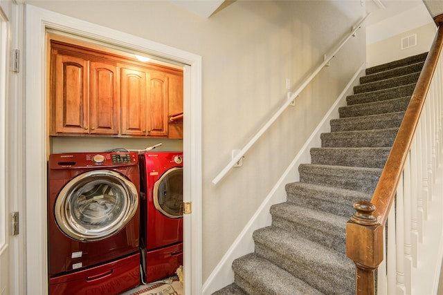 238 Horse Shoe Trl, Angleton, TX 77515 - washroom with independent washer and dryer and cabinet space