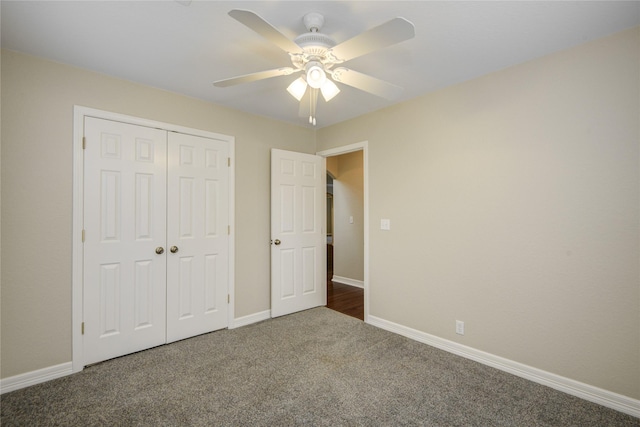 238 Horse Shoe Trl, Angleton, TX 77515 - unfurnished bedroom featuring carpet, a closet, and ceiling fan