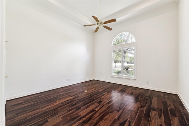 966 Bentwater Dr, Montgomery, TX 77356 - empty room with dark wood-type flooring and a ceiling fan