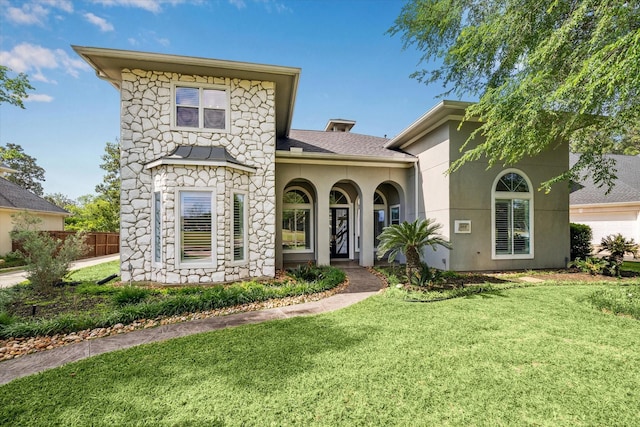 966 Bentwater Dr, Montgomery, TX 77356 - view of front of home featuring stucco siding and stone siding