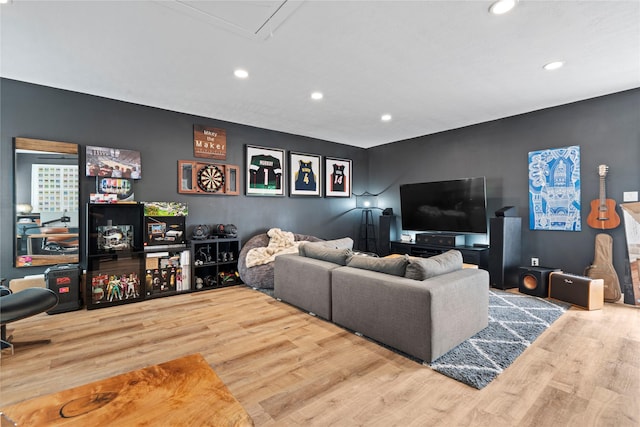 344 W 27th St, Houston, TX 77008 - living room with wood finished floors and recessed lighting