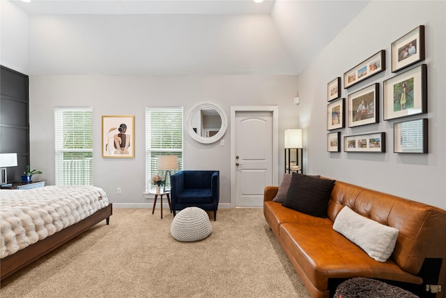 344 W 27th St, Houston, TX 77008 - bedroom with light carpet and lofted ceiling