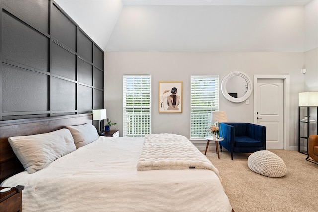 344 W 27th St, Houston, TX 77008 - carpeted bedroom featuring lofted ceiling