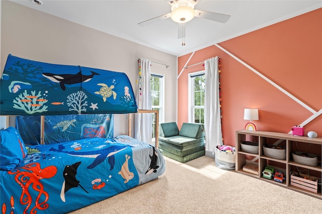 344 W 27th St, Houston, TX 77008 - bedroom featuring carpet flooring and ceiling fan