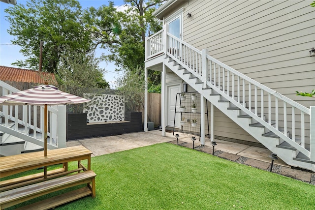 344 W 27th St, Houston, TX 77008 - view of yard with stairs and a patio