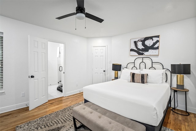 3404 Rosedale St, Houston, TX 77004 - bedroom featuring wood finished floors and ceiling fan