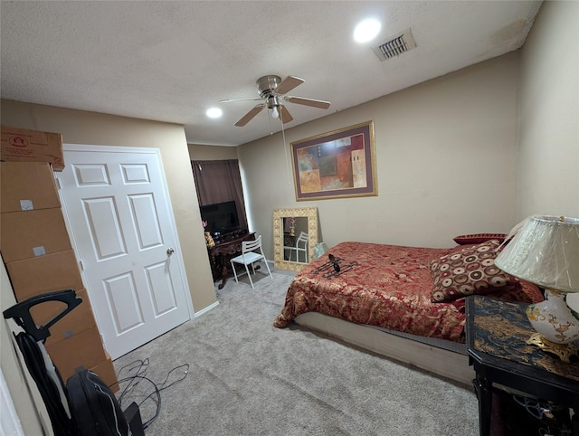 7140 S Dairy Ashford Rd, Houston, TX 77072 - carpeted bedroom with recessed lighting and a ceiling fan