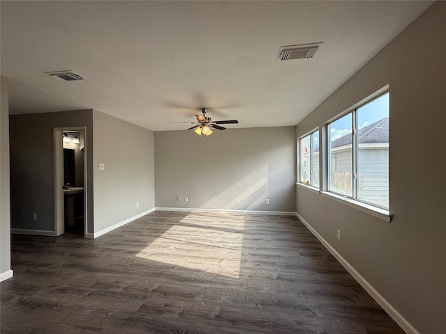 1091 Verde Trails Dr, Houston, TX 77073 - spare room with a ceiling fan and dark wood-type flooring
