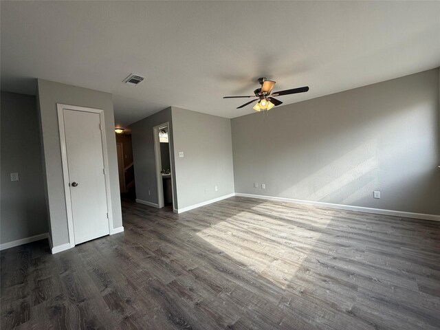1091 Verde Trails Dr, Houston, TX 77073 - empty room with a ceiling fan and dark wood finished floors
