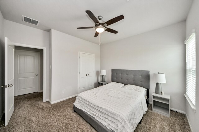 3923 Calasso Ct, Katy, TX 77493 - carpeted bedroom with ceiling fan and a closet