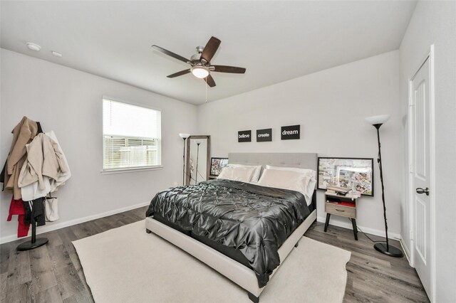 3923 Calasso Ct, Katy, TX 77493 - bedroom with wood finished floors and a ceiling fan