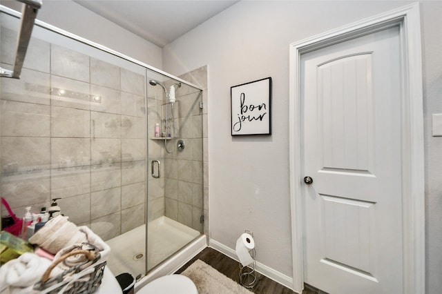 3923 Calasso Ct, Katy, TX 77493 - full bathroom featuring wood finished floors and a shower stall