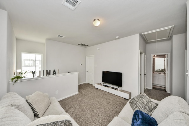 3923 Calasso Ct, Katy, TX 77493 - living room with attic access and carpet floors
