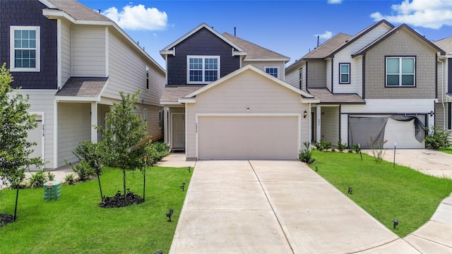 3923 Calasso Ct, Katy, TX 77493 - view of front of property with concrete driveway, a front lawn, and an attached garage