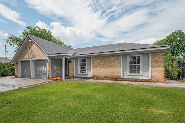 11502 Leader St, Houston, TX 77072 - single story home with an attached garage, driveway, a front yard, and roof with shingles