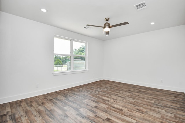 8221 Hezekiah Ln, Houston, TX 77088 - unfurnished room featuring wood finished floors, ceiling fan, and recessed lighting