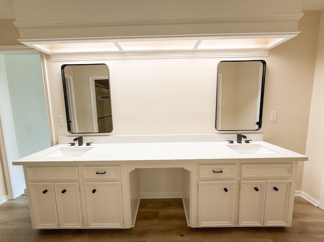 16627 Aldenham Pl, Spring, TX 77379 - full bath with double vanity and wood finished floors