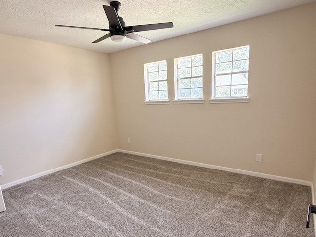 16627 Aldenham Pl, Spring, TX 77379 - unfurnished room featuring a ceiling fan, carpet floors, and a textured ceiling