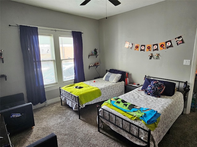 518 Bowie St, Liberty, TX 77575 - carpeted bedroom with ceiling fan