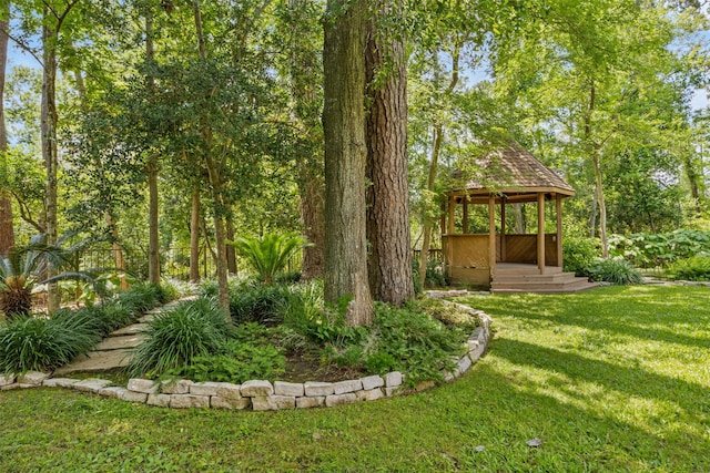 603 W Friar Tuck Ln, Houston, TX 77024 - view of grassy yard with a gazebo
