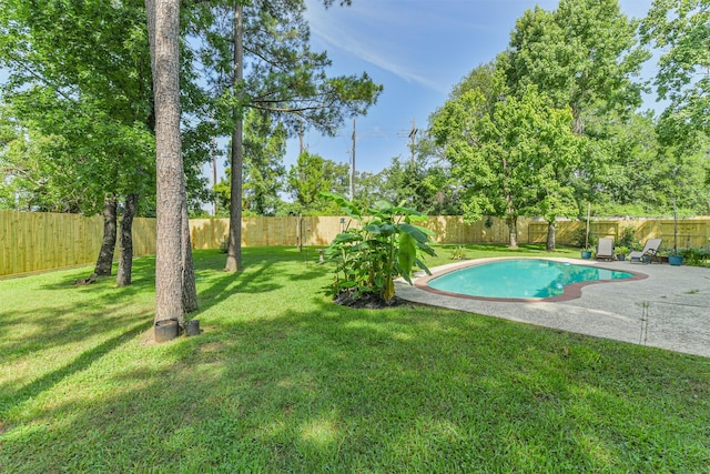 227 Fairwind Trail Dr, The Woodlands, TX 77385 - view of swimming pool with a fenced backyard and a patio