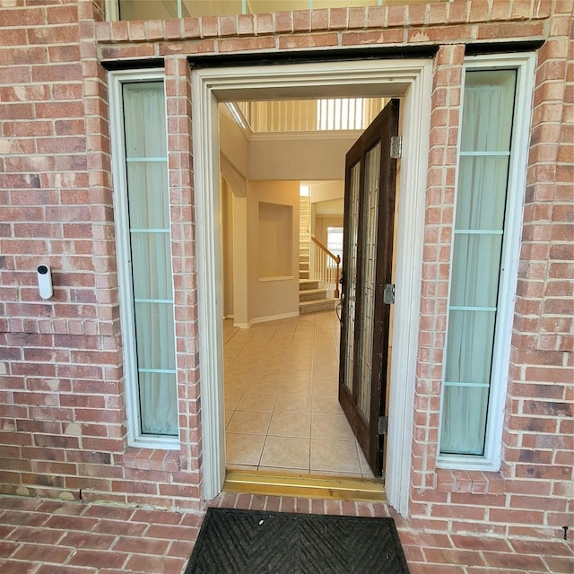 110 Greenridge Cir, League City, TX 77573 - doorway to property with brick siding