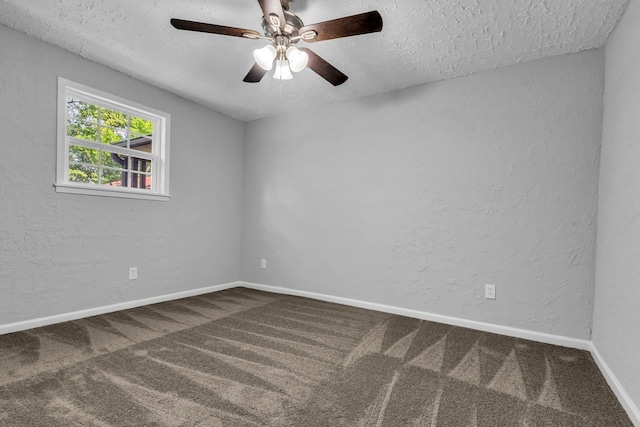 10650 Forest Creek Dr, Conroe, TX 77318 - unfurnished room with a textured ceiling, carpet flooring, a textured wall, and ceiling fan