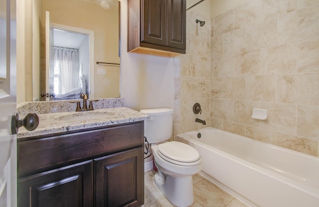 5719 Avon Landing Ln, Sugar Land, TX 77479 - bathroom with vanity, washtub / shower combination, and tile patterned flooring