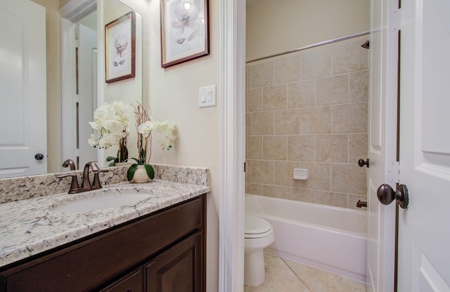 5719 Avon Landing Ln, Sugar Land, TX 77479 - full bathroom with vanity, tile patterned flooring, and shower / washtub combination