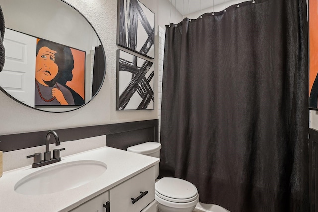 6019 Rivergrove Bend Dr, Humble, TX 77346 - bathroom featuring vanity and a shower with curtain