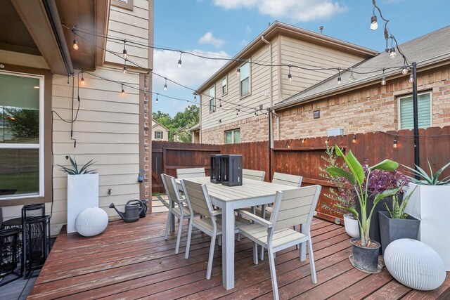 6019 Rivergrove Bend Dr, Humble, TX 77346 - wooden terrace featuring outdoor dining area