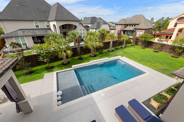 3971 Rolling Thicket Dr, Spring, TX 77386 - view of swimming pool featuring a residential view, a fenced backyard, and a patio