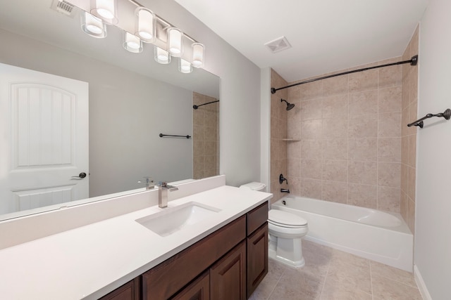 3971 Rolling Thicket Dr, Spring, TX 77386 - full bathroom with vanity, shower / tub combination, and tile patterned floors