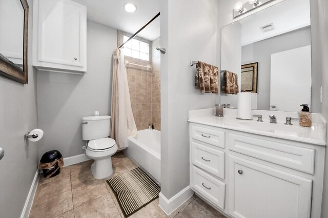 8710 Beverlyhill St Unit 201, Houston, TX 77063 - bathroom featuring vanity, shower / bath combo, and tile patterned floors