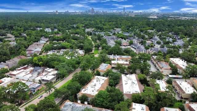2100 Tanglewilde St Unit 312, Houston, TX 77063 - aerial overview of property's location with nearby urban area and nearby suburban area