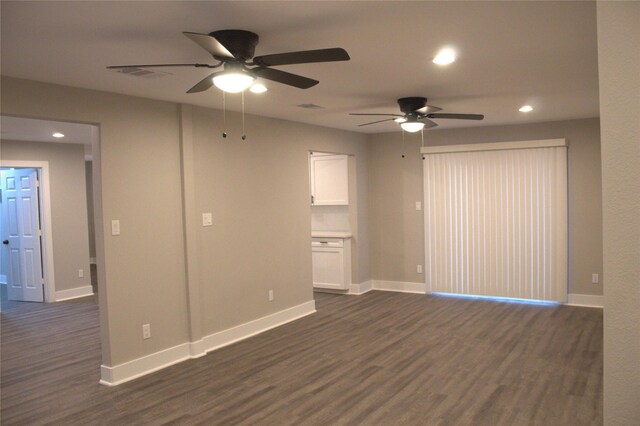 5105 Oak Ave, Pasadena, TX 77503 - spare room with ceiling fan, recessed lighting, and dark wood-style floors