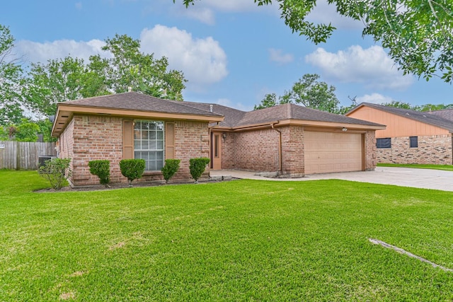 55 Sweetgum Ct, Lake Jackson, TX 77566 - ranch-style home featuring brick siding, concrete driveway, a garage, and a shingled roof